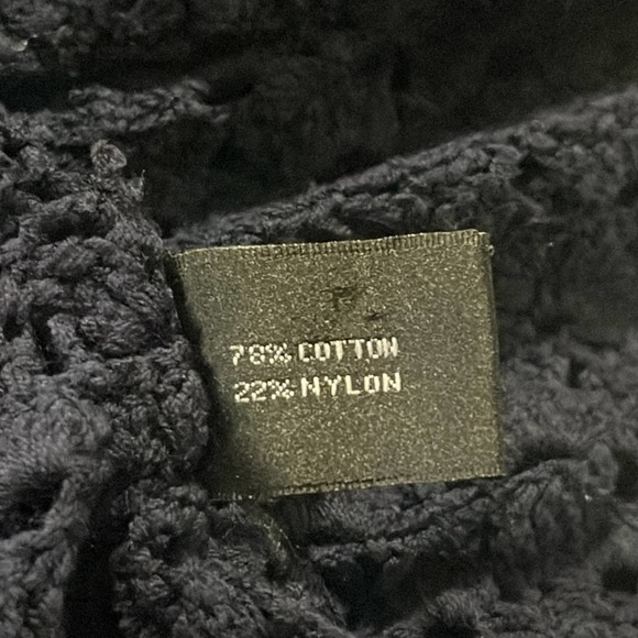 Saks Fifth Avenue Navy Blue Open Knit Sweater Women's Size Medium - Picture 5 of 6